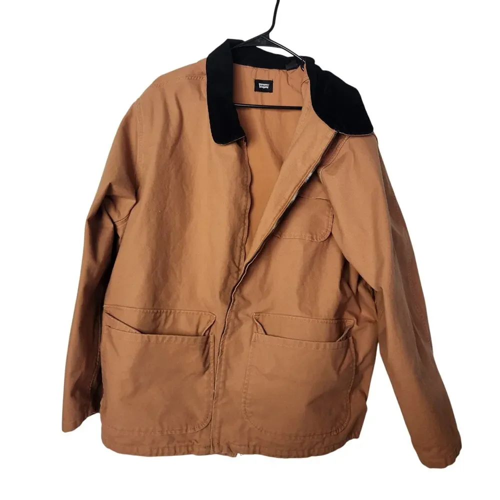 Levi's Tan Canvas Full Zip Collared Relaxed Modern Fit Skate Hunter's Jacket XXL